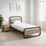 تخت خواب مدرن فلزی مدل B118 همراه با تاج MDF