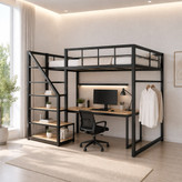 تخت خواب مدرن فلزی مدل B126 تک نفره همراه با MDF