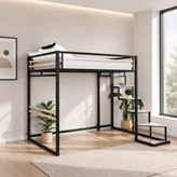 تخت خواب مدرن فلزی مدل B129 تک نفره همراه با MDF